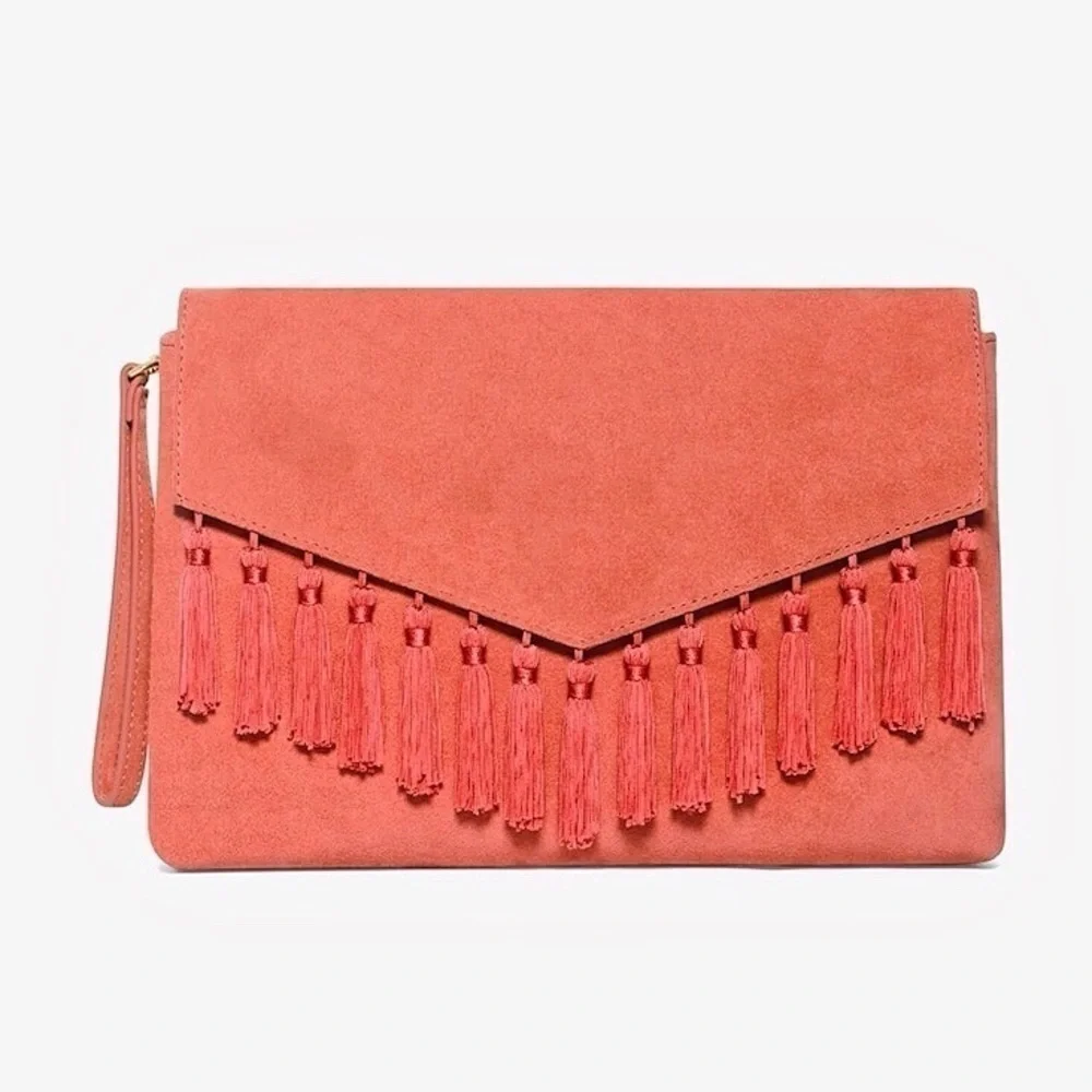 White House Black Market Tassel Clutch Bag - Picture 2 of 7